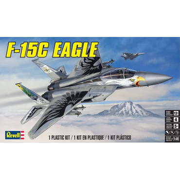 KIT PARA MONTAR REVELL AVIÃO F-15C EAGLE 1/48 89 PEÇAS REV 15870